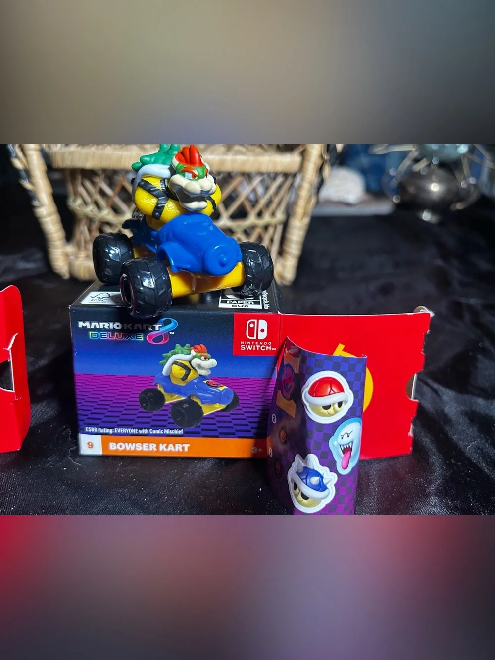 2024 McDonald's Mario Kart Happy Meal toys:Toadette & Bowser with Original Boxes